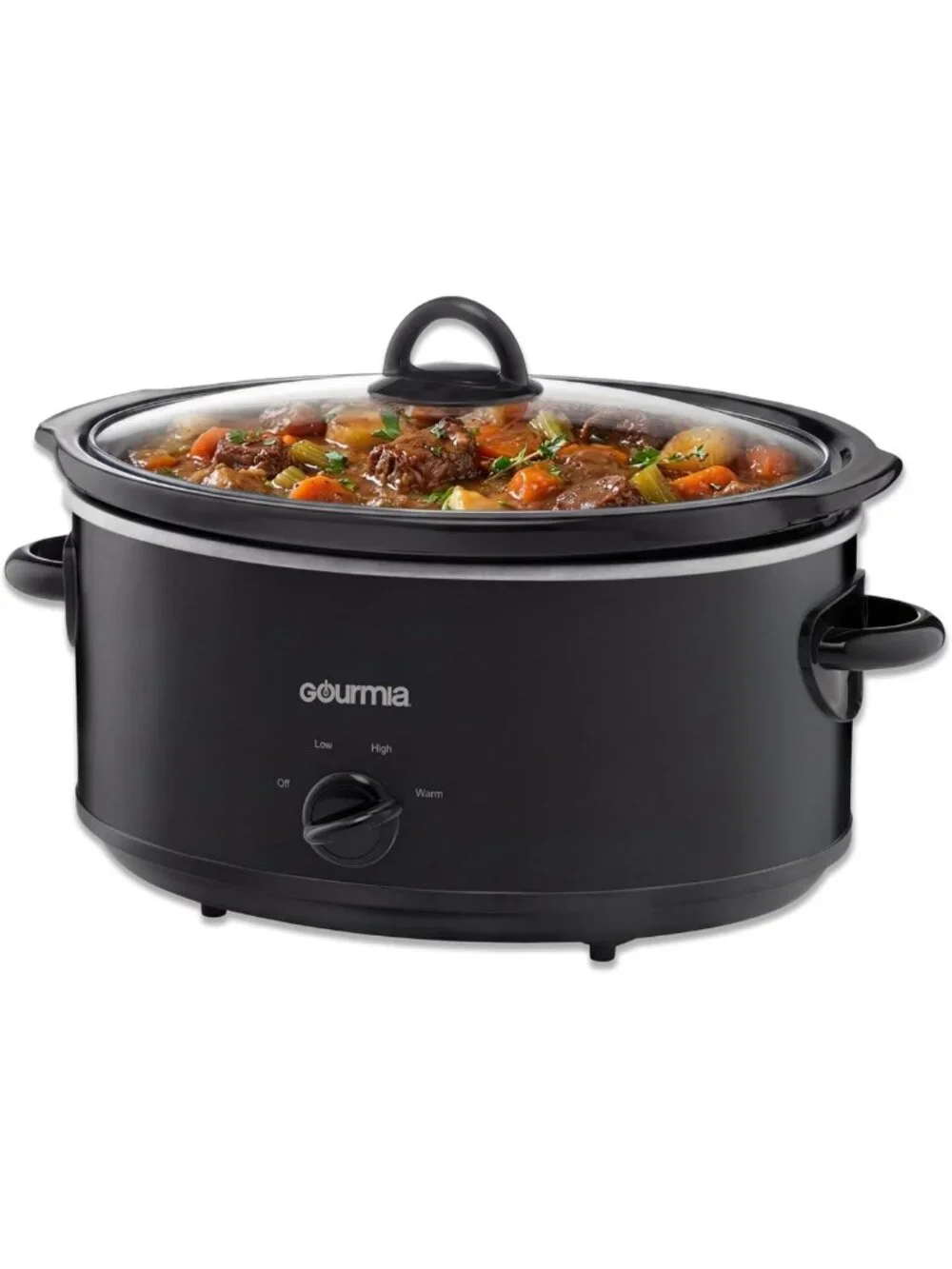 6 Quart Slow Cooker with Removable Ceramic Pot, Manual Controls & 3 Settings